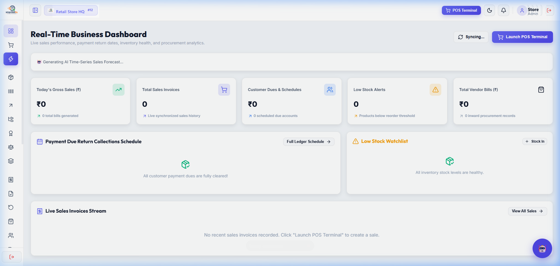 SmartBill4U Real-Time Retail Dashboard